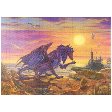 Darstellung des Puzzle Motivs puzzleplate Treasure By The Shore Dragon  - Ed Beard Jr 1000 Puzzle