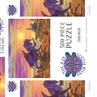 Darstellung des Puzzle Motivs Treasure By The Shore Dragon  - Ed Beard Jr 500 Puzzle Schachtel 3D Modell