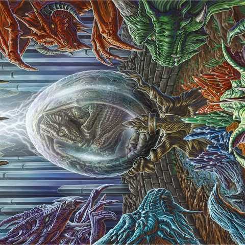 Darstellung des Puzzle Motivs Etherrum Dragon Egg - Ed Beard Jr Etherrum Dragon Egg - Ed Beard Jr 500 Puzzle 3D Modell