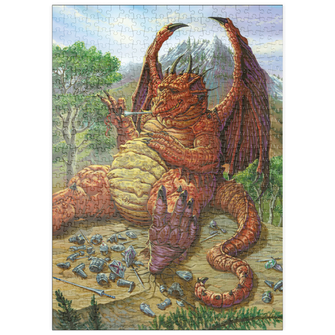 Darstellung des Puzzle Motivs Lunch with a Toothpick Dragon  - Ed Beard Jr puzzleplate Lunch with a Toothpick Dragon  - Ed Beard Jr 500 Puzzle