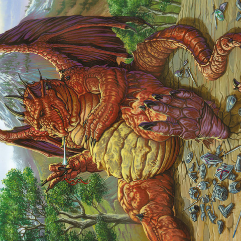 Darstellung des Puzzle Motivs Lunch with a Toothpick Dragon  - Ed Beard Jr Lunch with a Toothpick Dragon  - Ed Beard Jr 500 Puzzle 3D Modell