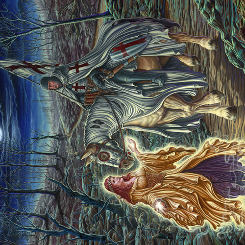 Darstellung des Puzzle Motivs Perilous Forest Knight - Ed Beard Jr Perilous Forest Knight - Ed Beard Jr 500 Puzzle 3D Modell