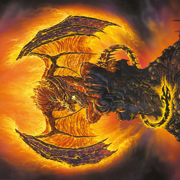 Darstellung des Puzzle Motivs Harbinger of Fire Dragon - Ed Beard Jr 1000 Puzzle 3D Modell