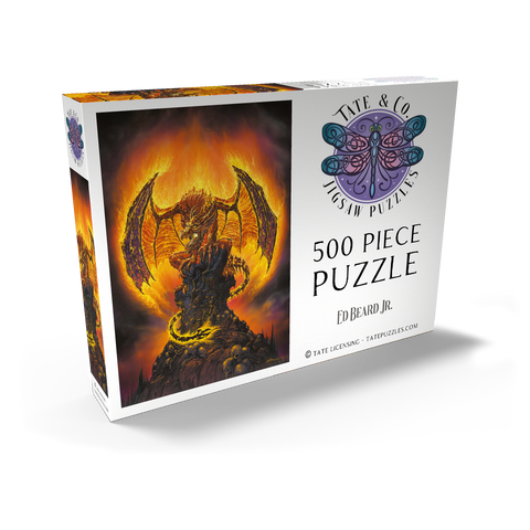 Darstellung des Puzzle Motivs Harbinger of Fire Dragon - Ed Beard Jr Harbinger of Fire Dragon - Ed Beard Jr 500 Puzzle Schachtel Ansicht2