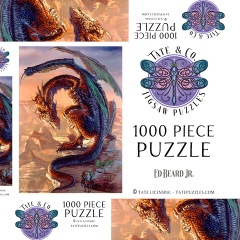 Darstellung des Puzzle Motivs Bravery Misplaced Dragon - Ed Beard Jr Bravery Misplaced Dragon - Ed Beard Jr 1000 Puzzle Schachtel 3D Modell