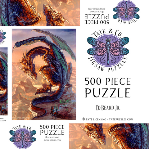Darstellung des Puzzle Motivs Bravery Misplaced Dragon - Ed Beard Jr Bravery Misplaced Dragon - Ed Beard Jr 500 Puzzle Schachtel 3D Modell