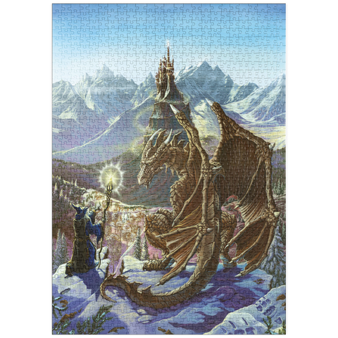 Darstellung des Puzzle Motivs The Encounter Wizard & Dragon - Ed Beard Jr puzzleplate The Encounter Wizard & Dragon - Ed Beard Jr 1000 Puzzle