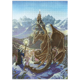 Darstellung des Puzzle Motivs The Encounter Wizard & Dragon - Ed Beard Jr - Puzzleteile: 1000