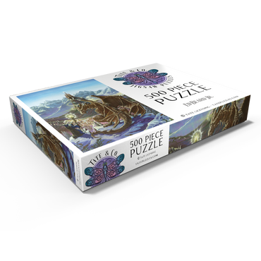 Darstellung des Puzzle Motivs The Encounter Wizard & Dragon - Ed Beard Jr 500 Puzzle Schachtel Ansicht1