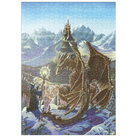 Darstellung des Puzzle Motivs The Encounter Wizard & Dragon - Ed Beard Jr - Puzzleteile: 500