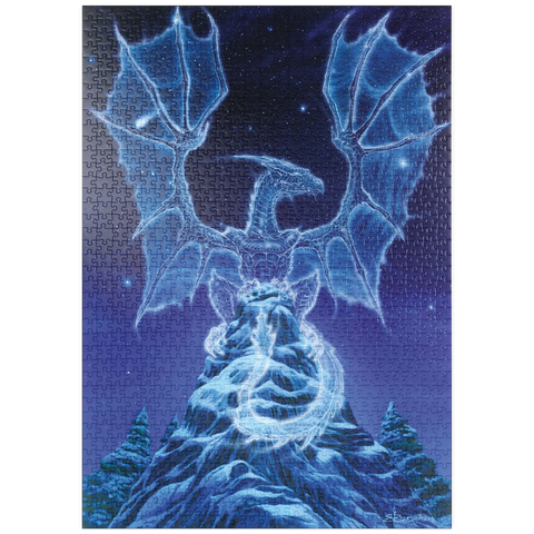 Darstellung des Puzzle Motivs Caelestis Winter Spirit Dragon - Ed Beard Jr puzzleplate Caelestis Winter Spirit Dragon - Ed Beard Jr 1000 Puzzle