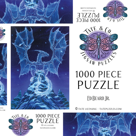 Darstellung des Puzzle Motivs Caelestis Winter Spirit Dragon - Ed Beard Jr Caelestis Winter Spirit Dragon - Ed Beard Jr 1000 Puzzle Schachtel 3D Modell