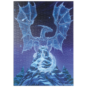 Darstellung des Puzzle-Motivs Caelestis Winter Spirit Dragon - Ed Beard Jr – Puzzleteile: 500