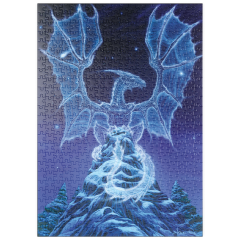 Darstellung des Puzzle Motivs Caelestis Winter Spirit Dragon - Ed Beard Jr puzzleplate Caelestis Winter Spirit Dragon - Ed Beard Jr 500 Puzzle