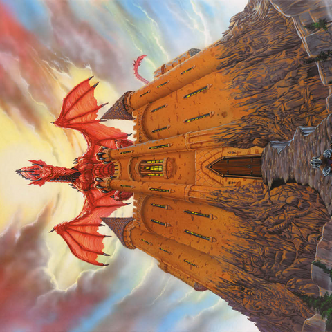 Darstellung des Puzzle Motivs Dragon Lord's Magic Castle - Ed Beard Jr Dragon Lord's Magic Castle - Ed Beard Jr 500 Puzzle 3D Modell