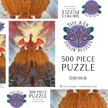 Darstellung des Puzzle Motivs Dragon Lord's Magic Castle - Ed Beard Jr 500 Puzzle Schachtel 3D Modell