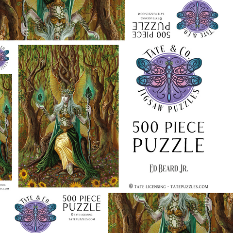 Darstellung des Puzzle Motivs Erdfee-Elementar - Ed Beard Jr Earth Fairy Elemental - Ed Beard Jr 500 Puzzle Schachtel 3D Modell