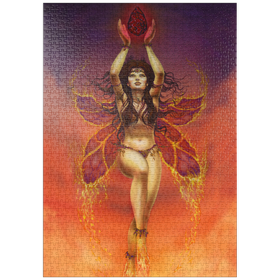 Darstellung des Puzzle-Motivs Fire Fairy Elemental - Ed Beard Jr – Puzzleteile: 1000