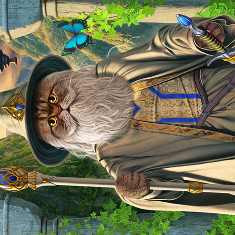 Darstellung des Puzzle Motivs Catdalf the White Movie Cats - Vincent Hie Catdalf the White Movie Cats - Vincent Hie 1000 Puzzle 3D Modell