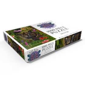 Alternative Darstellung des Puzzle-Motivs Goldener Panther – mystisches Wildtier - Vincent Hie – Puzzleteile: 1000