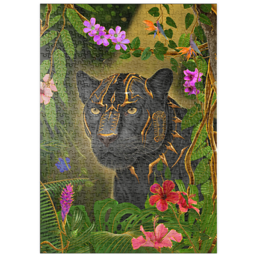 Darstellung des Puzzle Motivs puzzleplate Golden Panther mystical Wildlife - Vincent Hie 500 Puzzle