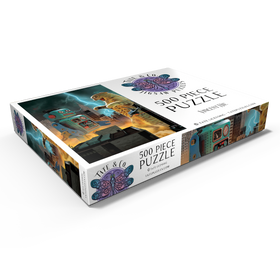 Alternative Darstellung des Puzzle-Motivs Catzilla Vs Robot Movie Cats- Vincent Hie – Puzzleteile: 500