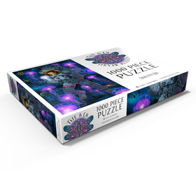 Darstellung des Puzzle Motivs Kosmische Begegnung Weltraumqualle Astronaut - Vincent Hie - Puzzleteile: 1000