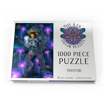 Darstellung des Puzzle Motivs Cosmic Encounter Space Jellyfish Astronaut - Vincent Hie 1000 Puzzle Schachtel Ansicht3