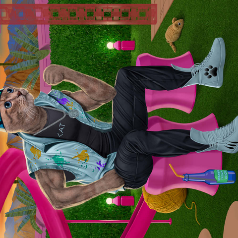 Darstellung des Puzzle Motivs I'm just Cat Movie Cats - Vincent Hie I'm just Cat Movie Cats - Vincent Hie 500 Puzzle 3D Modell