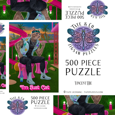 Darstellung des Puzzle Motivs I'm just Cat Movie Cats - Vincent Hie I'm just Cat Movie Cats - Vincent Hie 500 Puzzle Schachtel 3D Modell