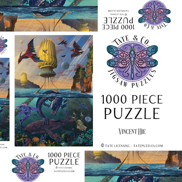 Darstellung des Puzzle Motivs Cyris Alien World - Vincent Hie 1000 Puzzle Schachtel 3D Modell