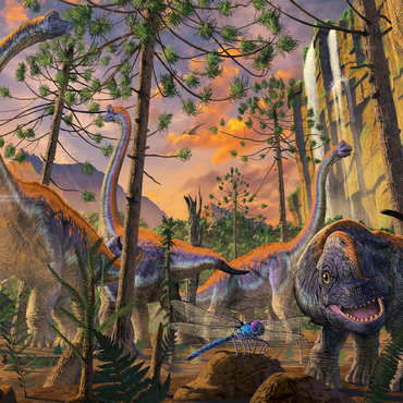 Darstellung des Puzzle Motivs Brachiosaurus Family Dinosaurs - Vincent Hie 500 Puzzle 3D Modell