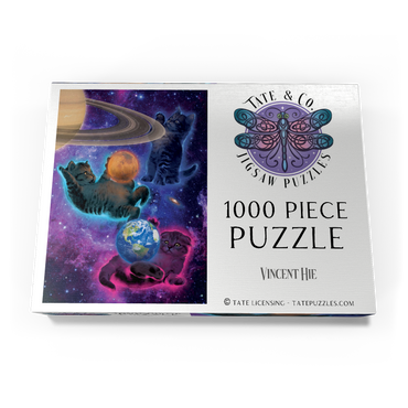 Darstellung des Puzzle Motivs Cosmic Kittens Space - Vincent Hie 1000 Puzzle Schachtel Ansicht3