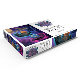 Darstellung des Puzzle Motivs Kosmische Kätzchen im Weltraum - Vincent Hie - Puzzleteile: 500