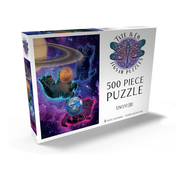Darstellung des Puzzle Motivs Cosmic Kittens Space - Vincent Hie 500 Puzzle Schachtel Ansicht2