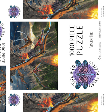 Darstellung des Puzzle Motivs Eruption Dinosaurs - Vincent Hie 1000 Puzzle Schachtel 3D Modell