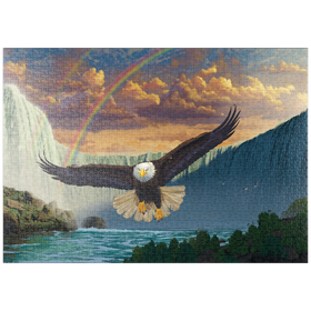 Darstellung des Puzzle-Motivs Niagarafälle-Adler - Vincent Hie – Puzzleteile: 1000