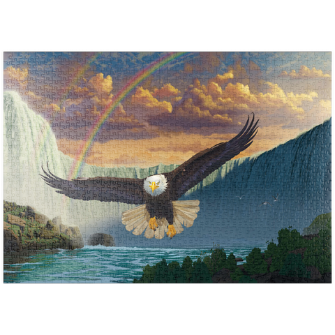 Darstellung des Puzzle Motivs Niagarafälle-Adler - Vincent Hie puzzleplate Niagara Falls Eagle - Vincent Hie 1000 Puzzle
