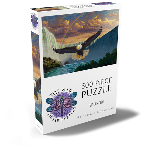 Darstellung des Puzzle Motivs Niagarafälle-Adler - Vincent Hie Niagara Falls Eagle - Vincent Hie 500 Puzzle Schachtel Ansicht2
