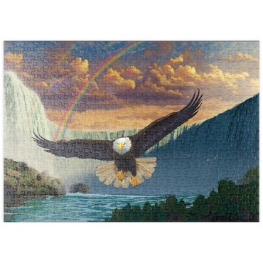 Darstellung des Puzzle Motivs puzzleplate Niagara Falls Eagle - Vincent Hie 500 Puzzle