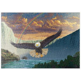 Darstellung des Puzzle Motivs Niagarafälle-Adler - Vincent Hie - Puzzleteile: 500
