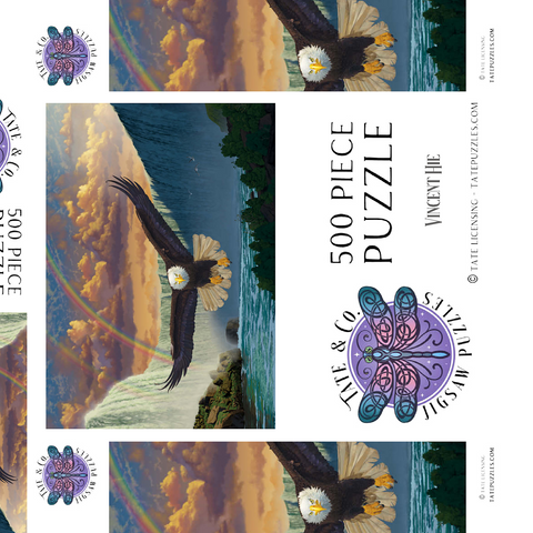 Darstellung des Puzzle Motivs Niagarafälle-Adler - Vincent Hie Niagara Falls Eagle - Vincent Hie 500 Puzzle Schachtel 3D Modell