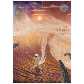 Darstellung des Puzzle Motivs Riding the Wave Astronaut - Vincent Hie - Puzzleteile: 1000