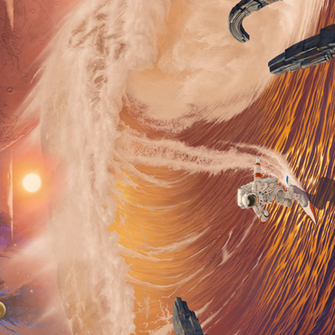 Darstellung des Puzzle Motivs Riding the Wave Astronaut - Vincent Hie 1000 Puzzle 3D Modell