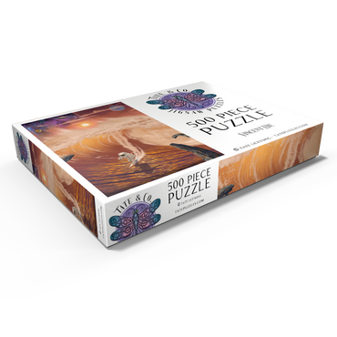 Darstellung des Puzzle Motivs Riding the Wave Astronaut - Vincent Hie 500 Puzzle Schachtel Ansicht1