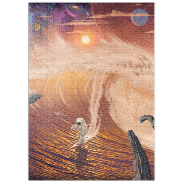 Darstellung des Puzzle Motivs puzzleplate Riding the Wave Astronaut - Vincent Hie 500 Puzzle