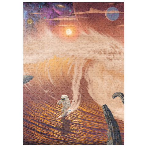 Darstellung des Puzzle Motivs Riding the Wave Astronaut - Vincent Hie puzzleplate Riding the Wave Astronaut - Vincent Hie 500 Puzzle