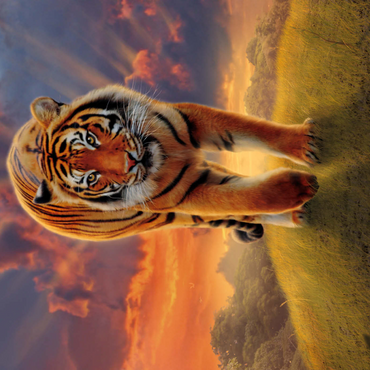 Darstellung des Puzzle Motivs Rising Tiger - Vincent Hie 1000 Puzzle 3D Modell
