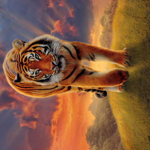 Darstellung des Puzzle Motivs Rising Tiger - Vincent Hie Rising Tiger - Vincent Hie 1000 Puzzle 3D Modell