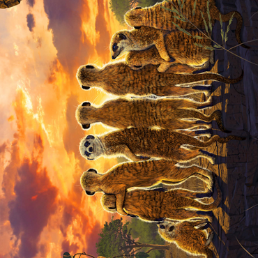 Darstellung des Puzzle Motivs Meerkat Family Sunset - Vincent Hie 1000 Puzzle 3D Modell